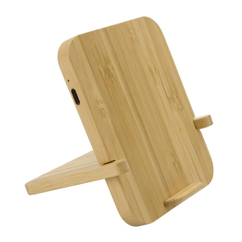 Bamboo 10W Wireless Charger with Phone Holder - 3