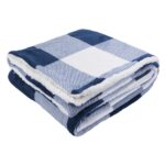 Microfiber Plaid Sherpa Blanket - 1