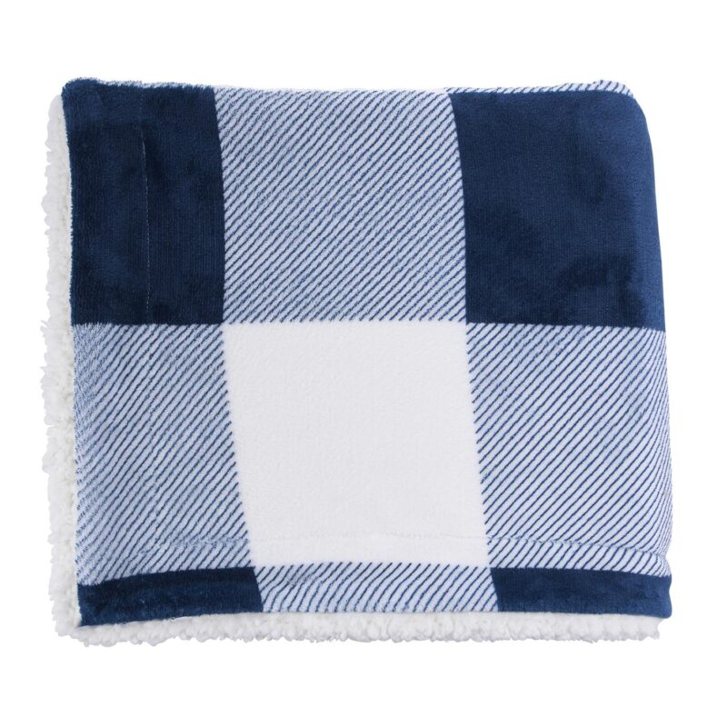Microfiber Plaid Sherpa Blanket - 5