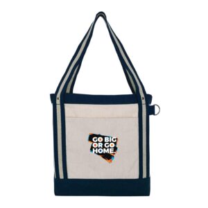 V Natural Striped Recycled Cotton Boat Bag