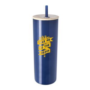 Good Value™ Double-Wall Stainless Steel Tumbler with Bamboo Lid and Straw - 20 oz.