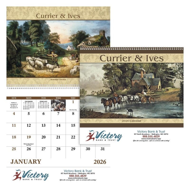 Good Value™ Currier & Ives - Spiral Calendar - 1