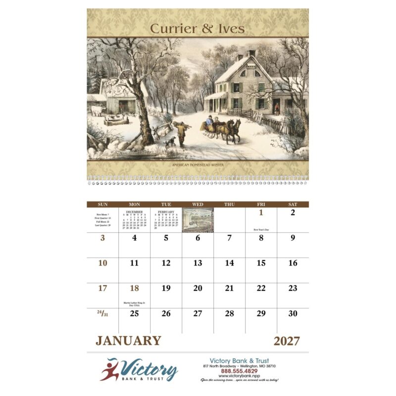 Good Value™ Currier & Ives - Spiral Calendar - 6