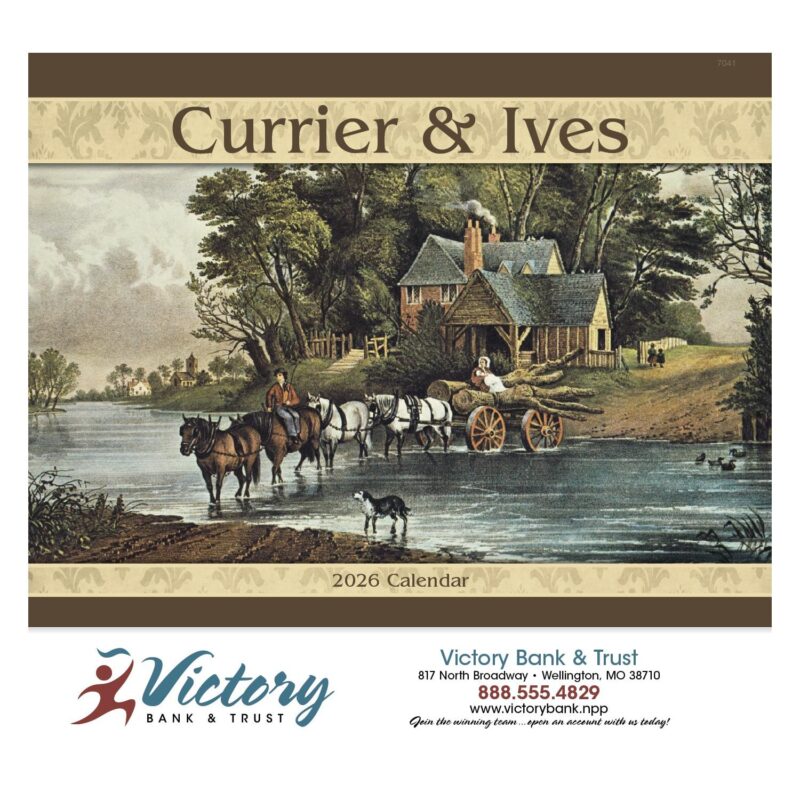 Good Value™ Currier & Ives - Stapled Calendar - 2