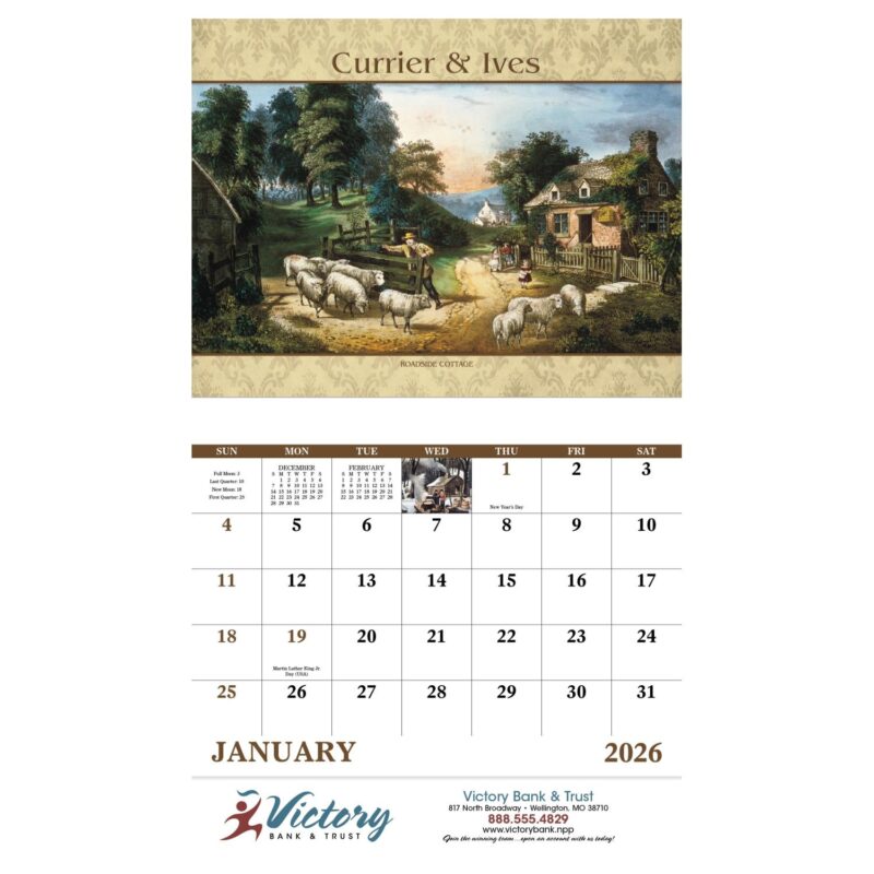 Good Value™ Currier & Ives - Stapled Calendar - 3