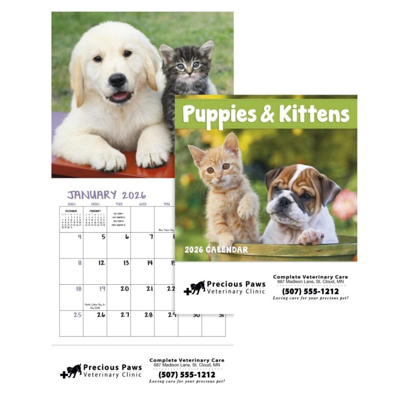 Good Value™ Puppies & Kittens - Mini Calendar - 1