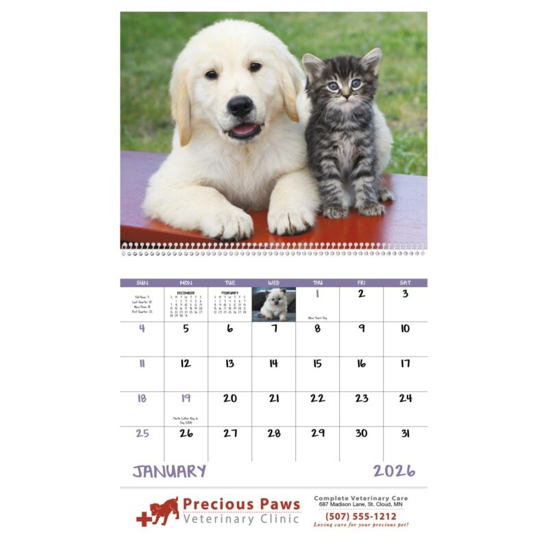 Good Value™ Puppies & Kittens - Spiral Calendar - 3