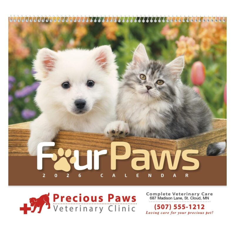 HotLine® Products Four Paws Appointment Calendar - Spiral - 2