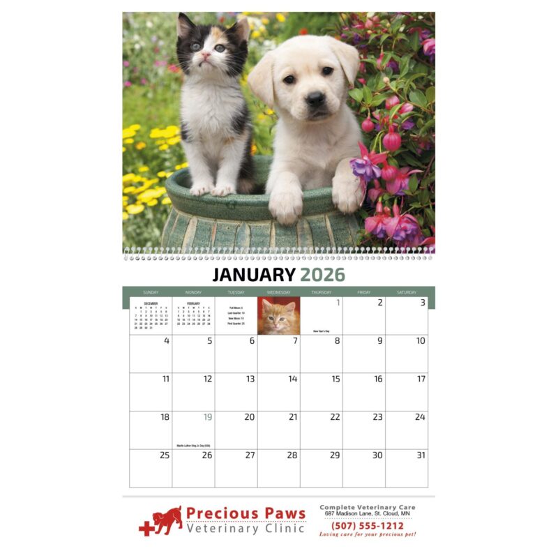 HotLine® Products Four Paws Appointment Calendar - Spiral - 3