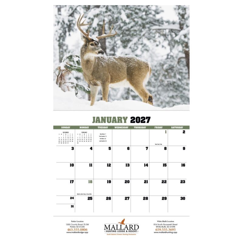HotLine® Products Trophy Whitetail Deer Appointment Calendar - Stapled - 6