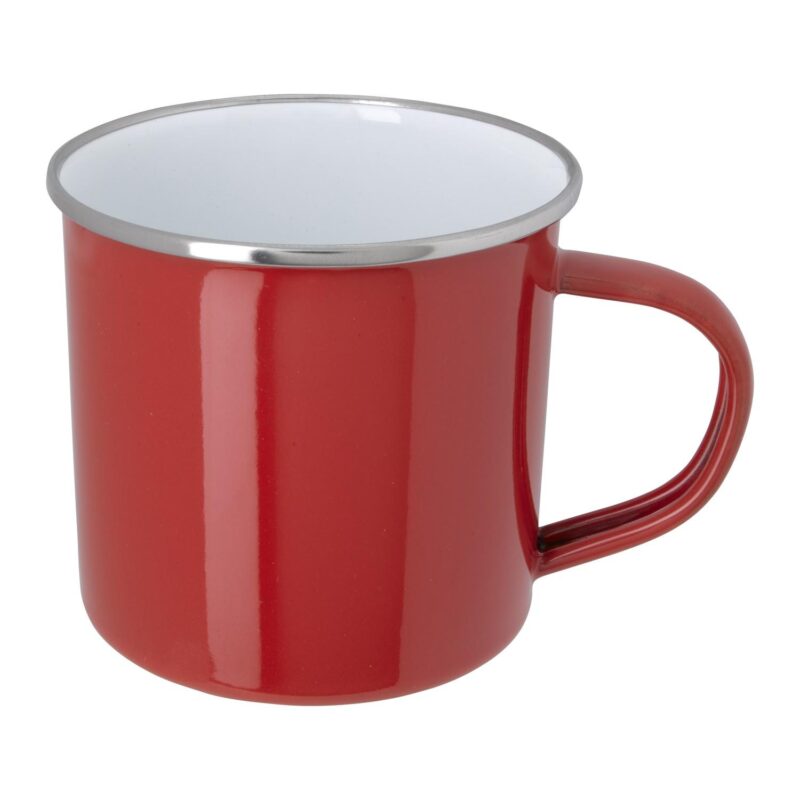 11.8 oz. Enamel Mug with Stainless Steel Rim with Steel Coating - 1