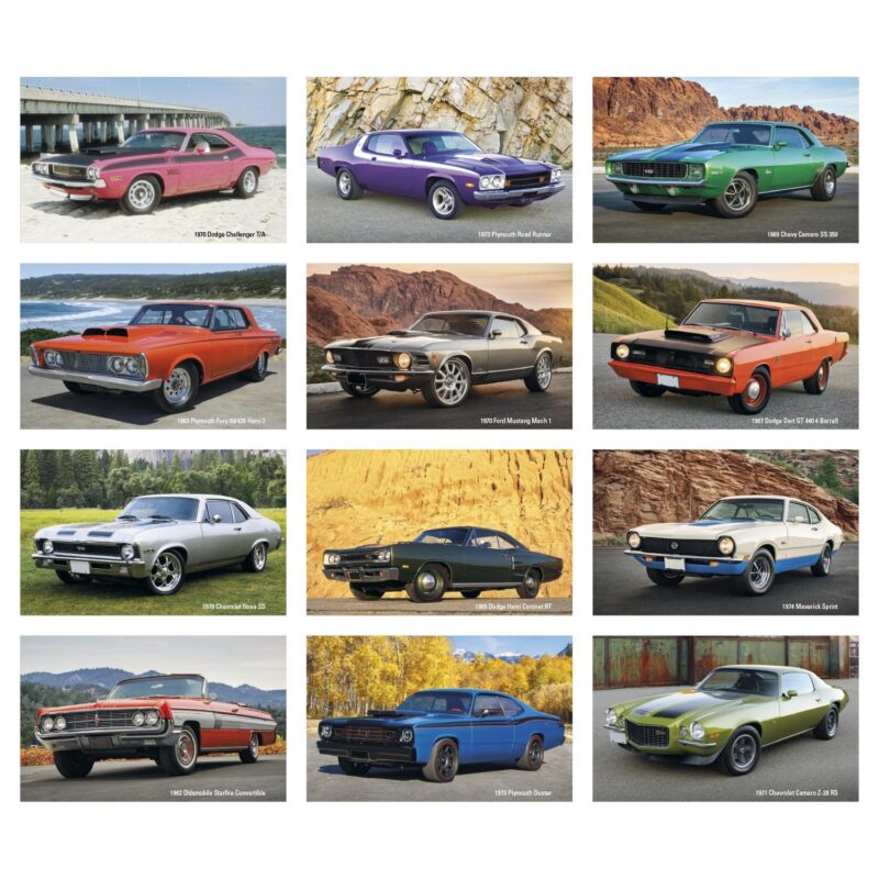 Triumph® Calendars Press-N-Stick Full-Color Header Cruisin? Cars Calendar - 1