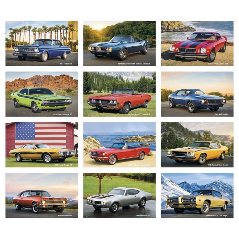 Triumph® Calendars Press-N-Stick Full-Color Header Cruisin? Cars Calendar - 2