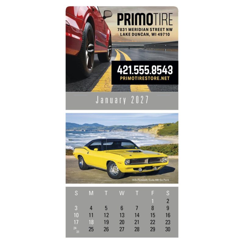 Triumph® Calendars Press-N-Stick Full-Color Header Cruisin? Cars Calendar - 3