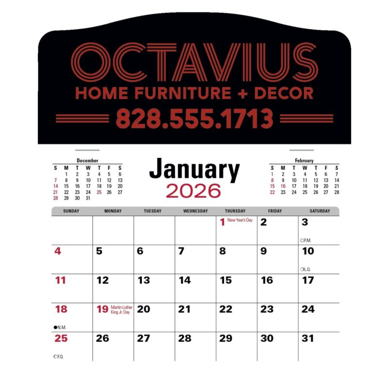 Triumph®-Calendars-Press-N-Stick-Jumbo-Header-with-3-Month-Calendar-V8860 Triumph® Calendars Press-N-Stick Jumbo Header with 3-Month Calendar